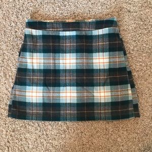 Plaid wool skirt